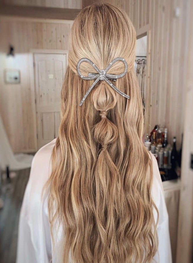 Mxxipp 2pcs Bow Hair Clips Rhinestone Crystal Bowknot Clips for Women Girls Party Halloween Vanlentine Mothers' Day - Image 4